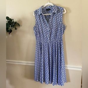 ALFANI - Bird Pattern Collared Dress - Size 16